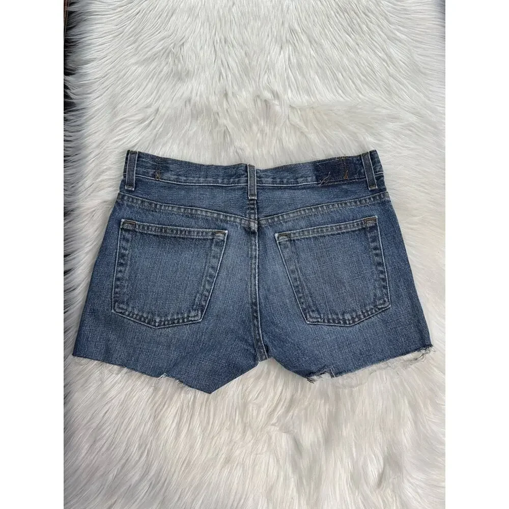 Levi’s Faded Blue Denim High Rise Cut Offs